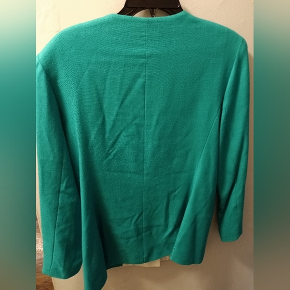 Rafael, *NWOT*, Women's,Blazer, Size 12, Color Green, Gold, White - Picture 3 of 3